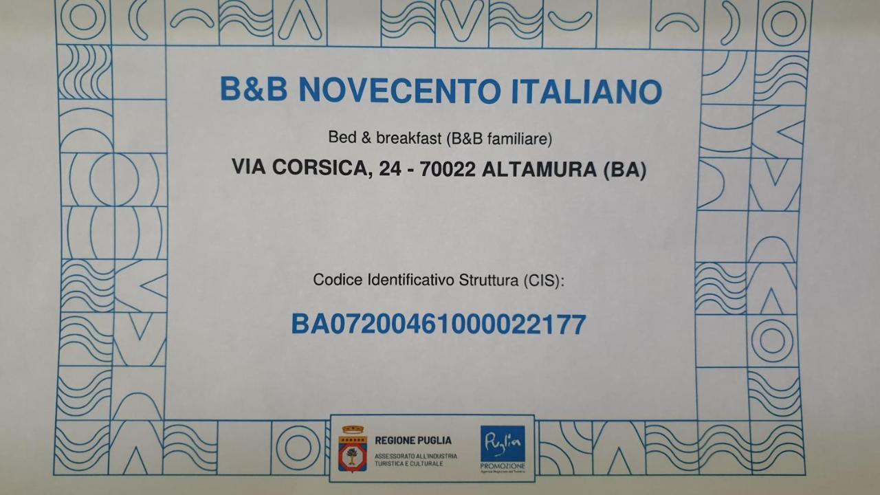 B&B Novecento Italiano Альтамура Екстер'єр фото